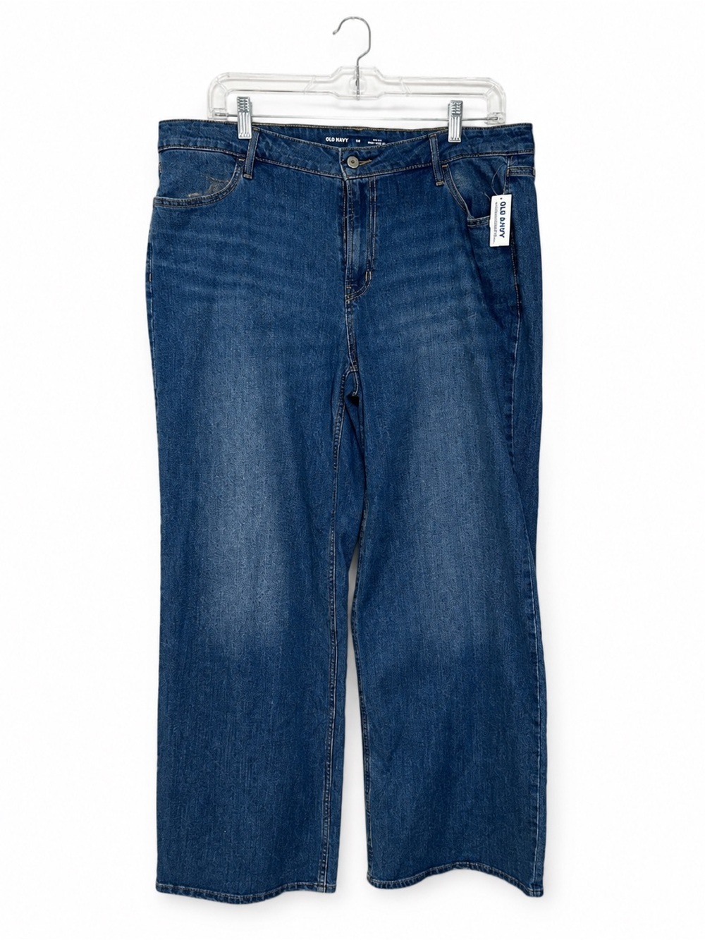 Old Navy Jeans Womens 20 High Rise Wow Wide Leg Blue Denim Modern Cool Casual